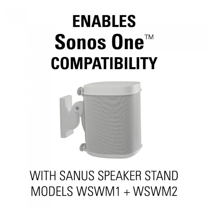 Sanus WSWMKIT-W2 Sonos One Adapter Bracket for the Wireless Speaker Wall Mount WHITE - Click Image to Close