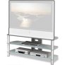 Techcraft BEL501F 50" Frosted Glass & Metal TV Stand SILVER