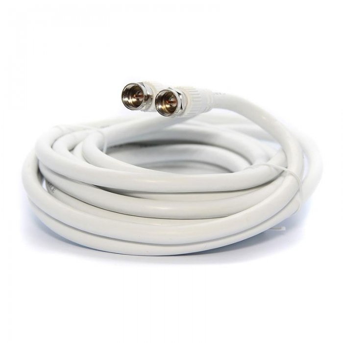 UltraLink UHRG612C RG6 Coaxial Cable F Connector WHITE (12FT) - Click Image to Close