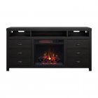 Bell\'O WILDERB TV Stand With Classic Flame Electric Fireplace BLACK