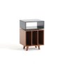 NorStone Stockholm 700 Turntable Stand with Vinyl Storage BLACK SATIN / WALNUT
