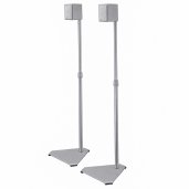 Everik EverView Adjustable Rear Home Theatre Speaker Stands Pair FLAT SILVER