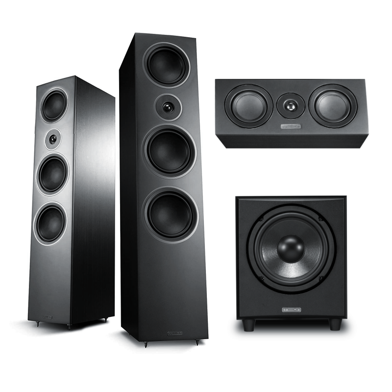 Mission LX-5 Towers, LX-C & Subwoofer Speaker Package BUNDLE