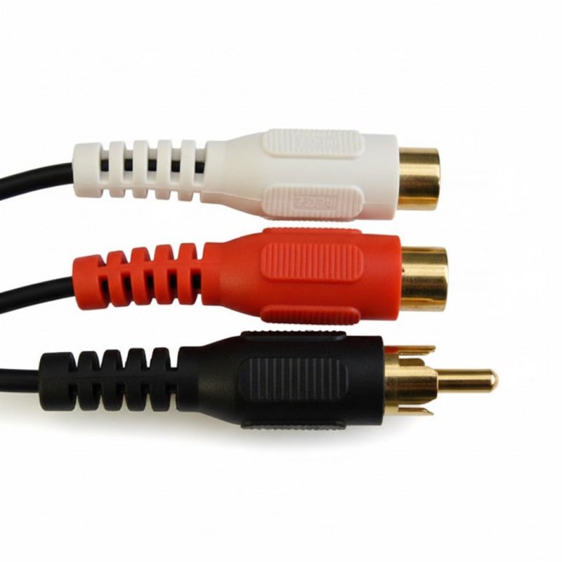 Standard 'Y' Audio Cable RCA plug to 2 RCA Jacks (6in)