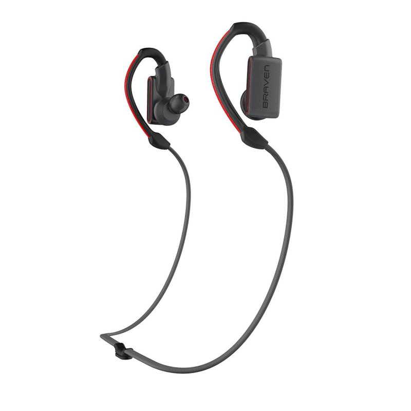 Braven BFSPGR Flye Sport Power Wireless Bluetooth Earbud GREY/RED