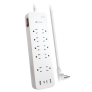 Ultralink ULPSP10P 10-Outlet Power Surge Protector with USB-C 35W Charging WHITE