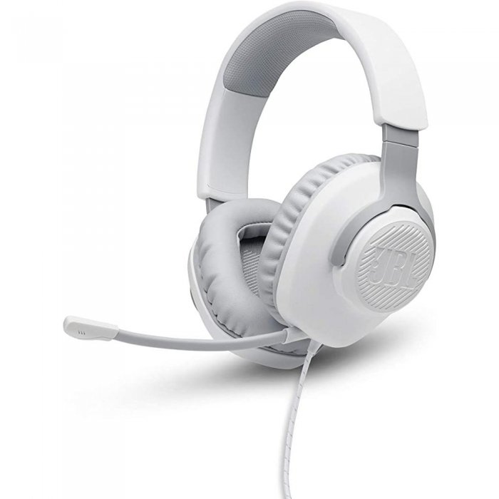 JBL QUANTUM 100 Over-Ear Wired Gaming Headset WHITE - Click Image to Close