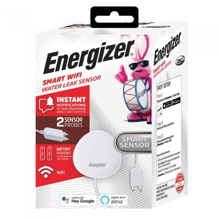 Energizer EWL41001WHT Connect Smart Water Leak Sensor WHITE discontinued - Click Image to Close