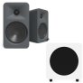Kanto ORA4 + SUB8 Powered Speaker & Subwoofer Bundle MATTE GREY / MATTE WHITE - Open Box