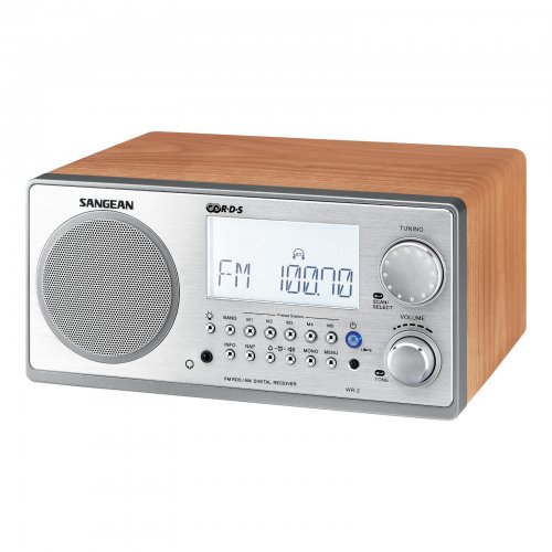 Sangean WR-22SE AM/FM-RDS/Bluetooth/USB Table-Top Digital Tuning Receiver w/Remote Control Special Edition Light Walnut 