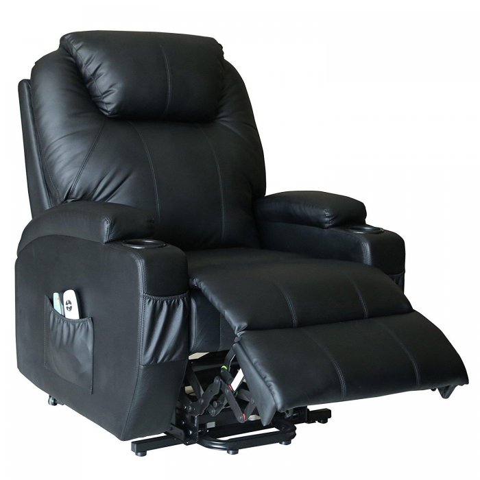 Prime Mounts PMC-LIFT Recliner Motorized Lift-Chair BLACK LEATHER - Click Image to Close