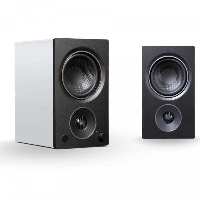 PSB Alpha AM3 Compact Powered Speakers w Bluetooth, USB, DAC WHITE - Click Image to Close