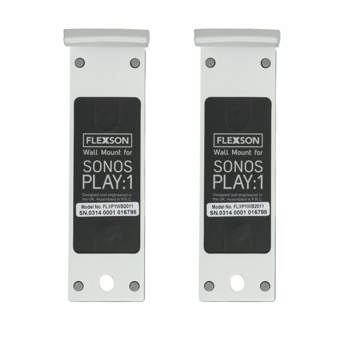 Flexson FLXP1WB Tilt/Swivel Wall Bracket for PLAY:1 SONOS Speakers (Pair) WHITE - Click Image to Close