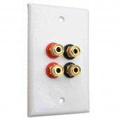 Legend Wall Plate with Four Gold Plated Color Coded Binding Post