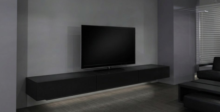 NorStone Khalm 100 Modular TV Stand with IR Glass Door Black