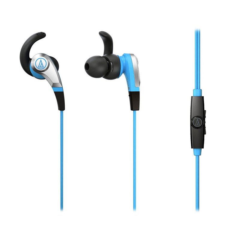 Audio-Technica ATHCKX5ISBL Sonic Fuel Smartphone Earbuds with In-line Microphone BLUE