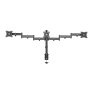 Rocelco DM3 Double Articulated Triple Desktop Monitor Mount BLACK