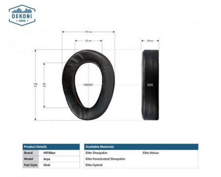 Description image for Dekoni Audio Elite Hybrid Replacement Ear Pads for HiFiMan Arya
