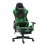 Home Touch WARLOCK Gaming Chair w PUC Fabric, Foot Rest & Lumbar Support BLACK/GREEN