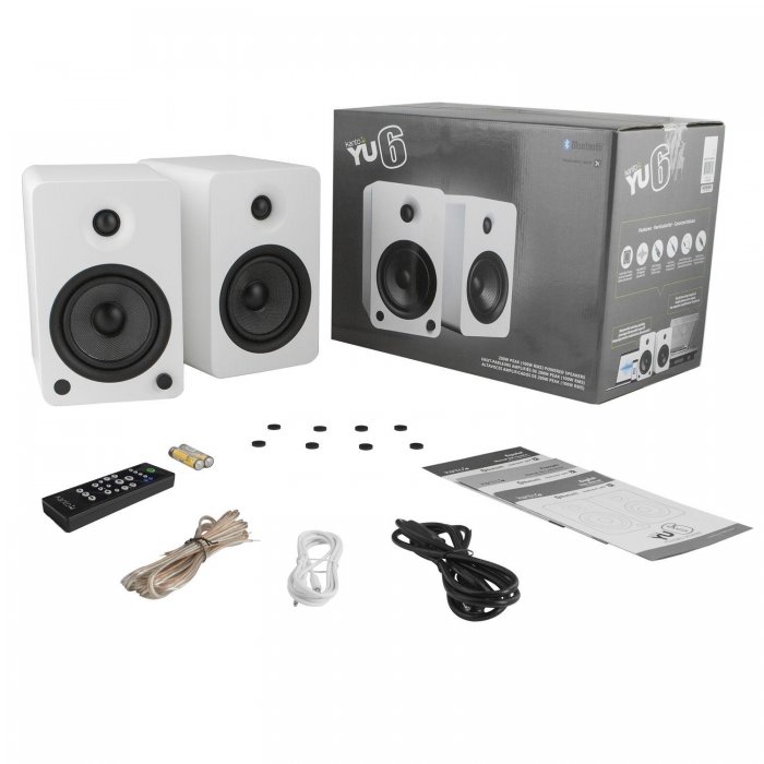 Kanto YU6GW 100W (RMS Power) Powered Speakers with Bluetooth and Phono Preamp GLOSS WHITE - Click Image to Close