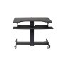 Rocelco MSD-40 Rocelco 40" Height Adjustable Mobile Standing Desk BLACK