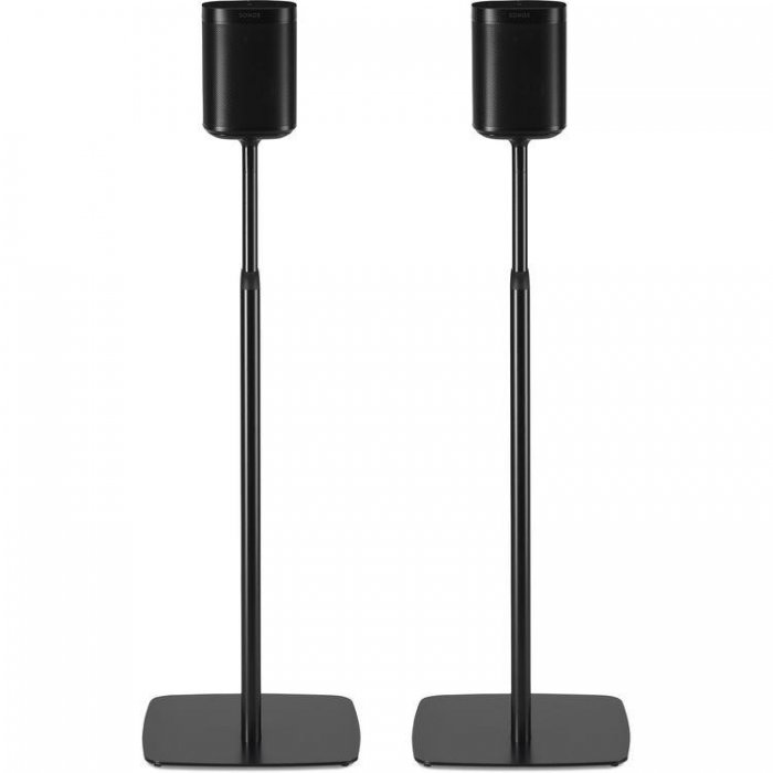 Flexson FLXS1AFS2021 Adjustable Floorstand Speaker for Sonos One Play:1 BLACK (Pair) - Click Image to Close