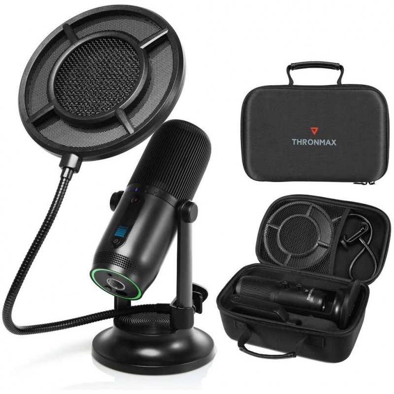 Thronmax Mdrill Professional USB Condenser Plug &amp; Play Microphone Kit BLACK