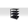 NorStone 'Bergen 2' Four Glass Shelf Hi-Fi Audio Rack BLACK