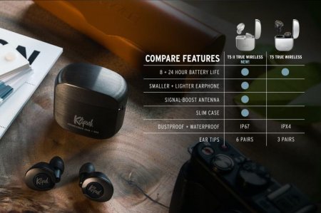Description image for Klipsch T5 II True Wireless w Active Noise Canceling In-Ear Headphones BLACK
