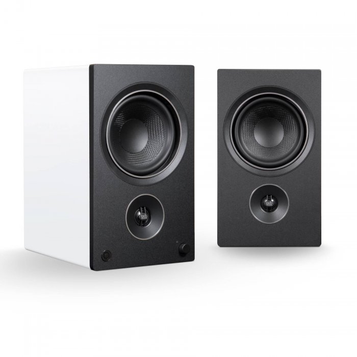 PSB Alpha AM5 Compact Powered Speakers w Bluetooth, USB, DAC WHITE - Click Image to Close