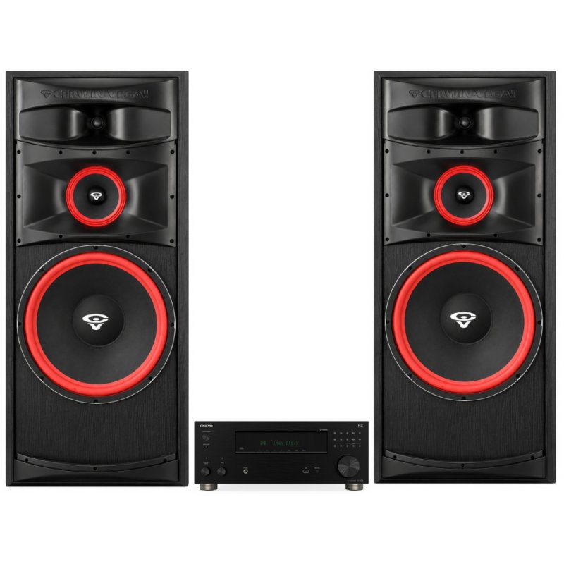 Cerwin-Vega XLS-15 & Onkyo TX-RZ30 9.2 Channel Floorstanding Home Theater System Bundle BLACK ASH