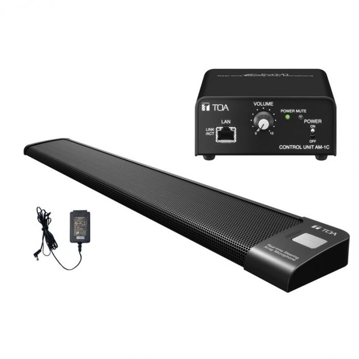 TOA AM-1SET Steerable Real-Time Steering Array Microphone System Set BLACK - Click Image to Close