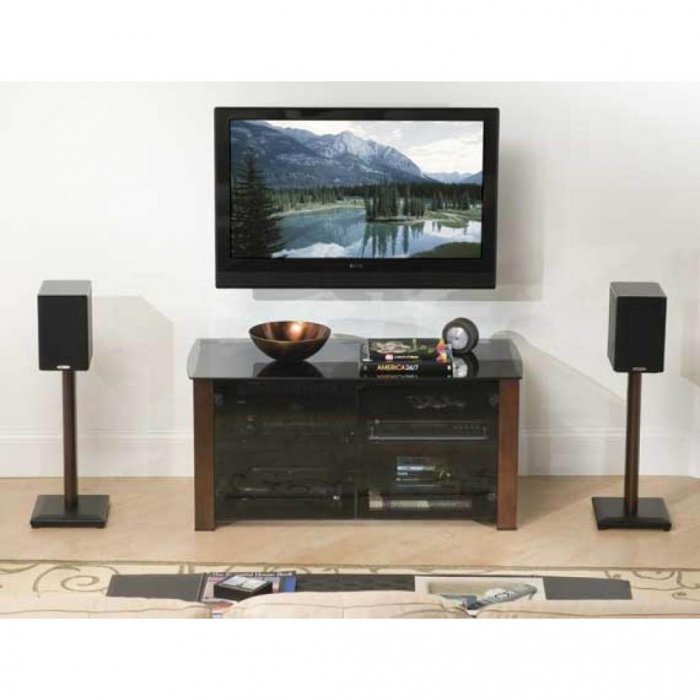 SANUS Natural Series NFC18 18-Inch Center Channel Speaker Stand (Each) BLACK - Click Image to Close