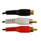 Standard \'Y\' Audio Cable RCA Jack to 2 RCA Plugs (6in)