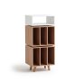 NorStone Stockholm 1100 Turntable Stand with Vinyl Storage WHITE / CLEAR OAK