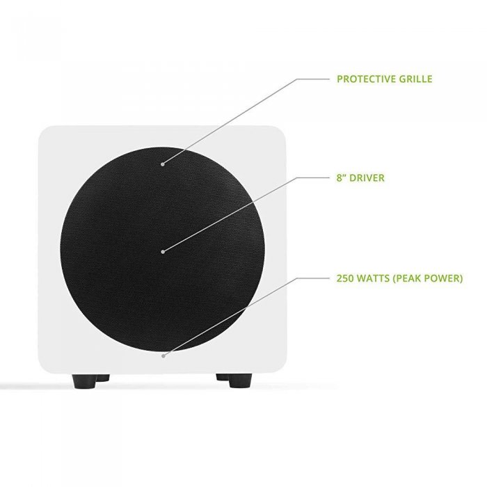 Kanto SUB8MW 8-Inch Active Subwoofer MATTE WHITE - Click Image to Close