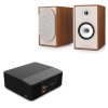 Bluesound NODE ICON Hi-Res Wireless Music Streamer with Triangle Borea BR03 CONNECT Powered Bookshelf Speakers Bundle BLACK/OAK