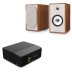 Bluesound NODE ICON Hi-Res Wireless Music Streamer with Triangle Borea BR03 CONNECT Powered Bookshelf Speakers Bundle BLACK/OAK