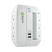 Ultralink PSV100W 6 Outlet Surge Protector with 2 USB Ports 3.1A WHITE