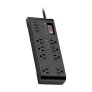 Ultralink ULN800XR1 Noir Surge Protector 8 Outlets with 3 USB-A and USB-C 20W