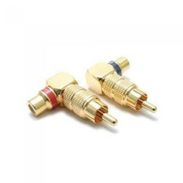 UltraLink UL05232 Long Body Right Angle RCA Adapter Set of 2 Bulk - Click Image to Close