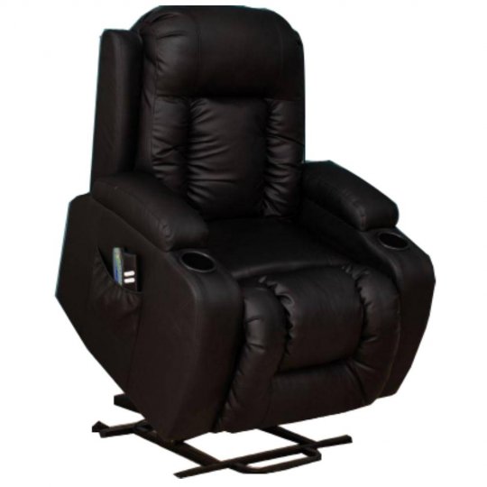 Home Touch HTD-LB7027 Bonded Leather Cup Holders Recline and Leg Raise Lift chair BLACK