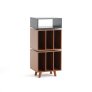 NorStone Stockholm 1100 Turntable Stand with Vinyl Storage BLACK SATIN / WALNUT