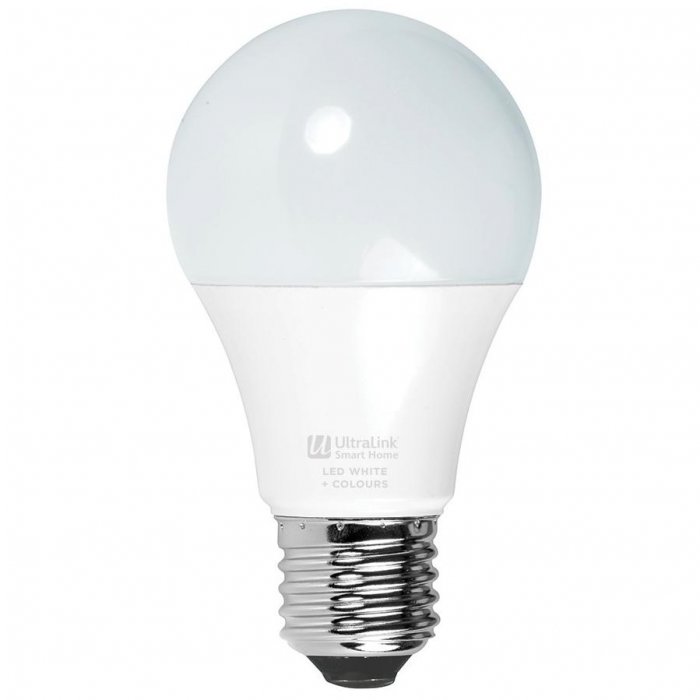 Ultralink Smart WiFi RGB+CCT / Light Bulb LED White+Colour (A19 Bulb) - Click Image to Close
