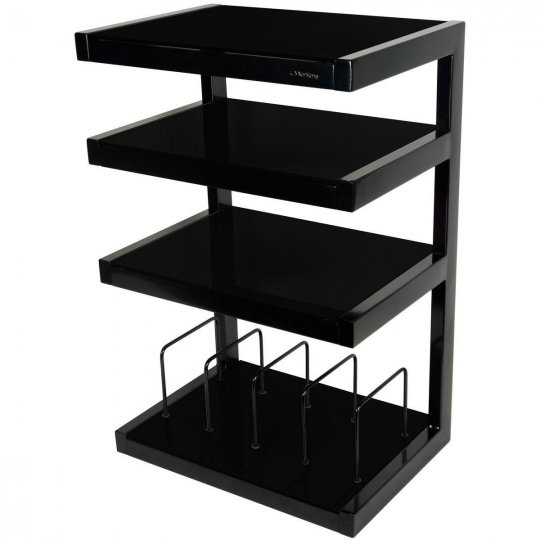 NorStone Esse Four Glass Shelf Hifi Audio/Vinyl Rack BLACK