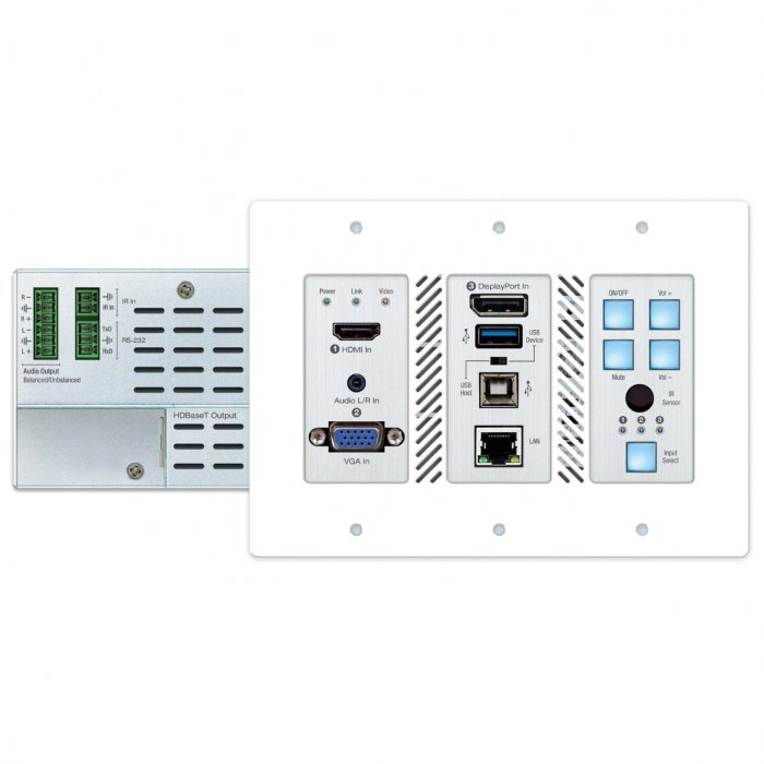 Key Digital KDX3X1WUTX 3x1 4K Wall Plate Transmitter with Auto Switching - Click Image to Close