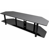 EVOssentials 58-Inch Tempered Glass TV Stand BLACK