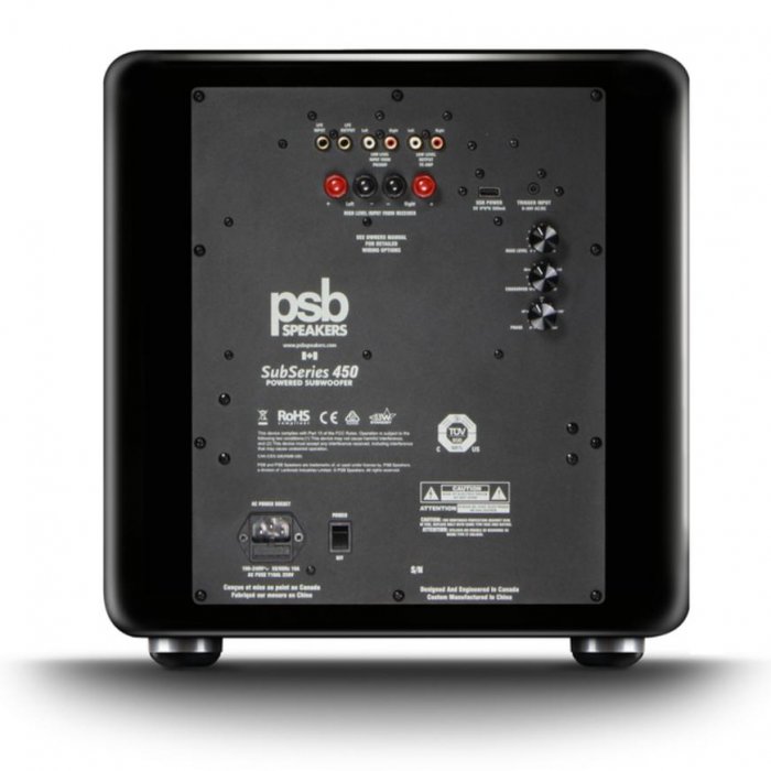 PSB SubSeries 450 12" DSP Controlled Subwoofer BLACK GLOSS - Click Image to Close