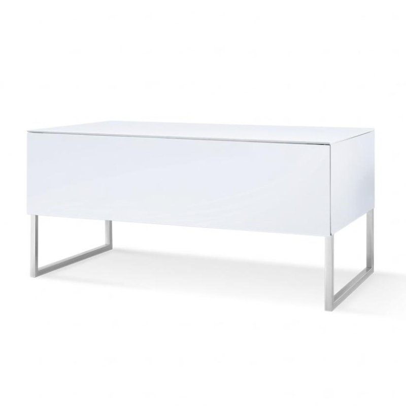 NorStone KHALM 100 Modular TV Stand with IR Glass Door Wall Mount or Floor Cabinet for TVs up to 60 Inch WHITE