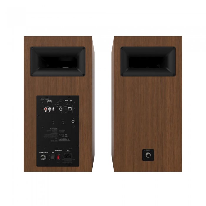 Klipsch THE NINES Powered Bluetooth Speaker System with HDMI ARC WALNUT - Click Image to Close
